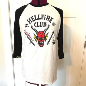 Stranger Things Hellfire Club Baseball Shirt Our Universe Netflix Size Medium